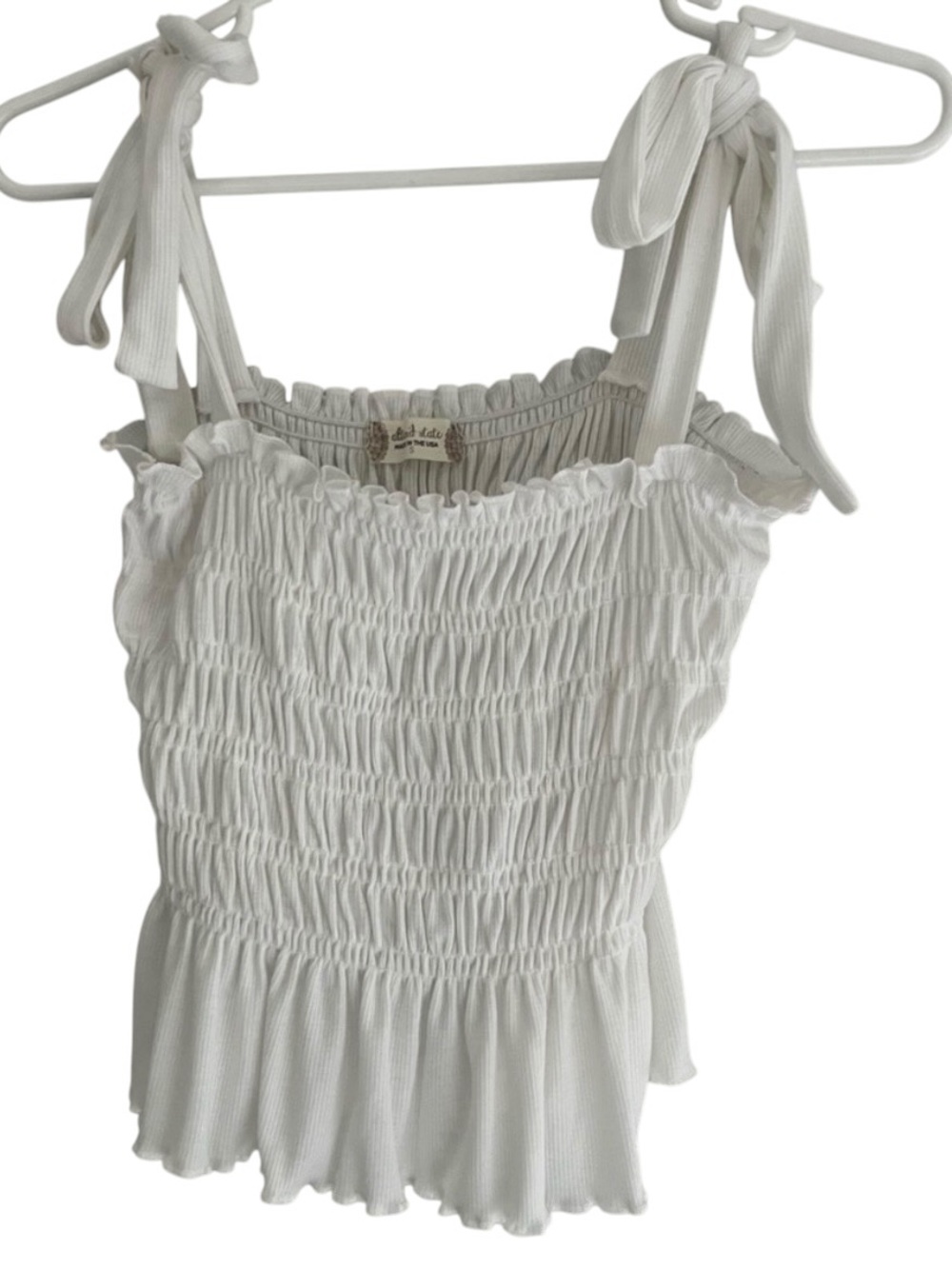 Alter’d State White Smocked Tie Strap Peplum Tank Top Cottagecore S - Picture 3 of 7